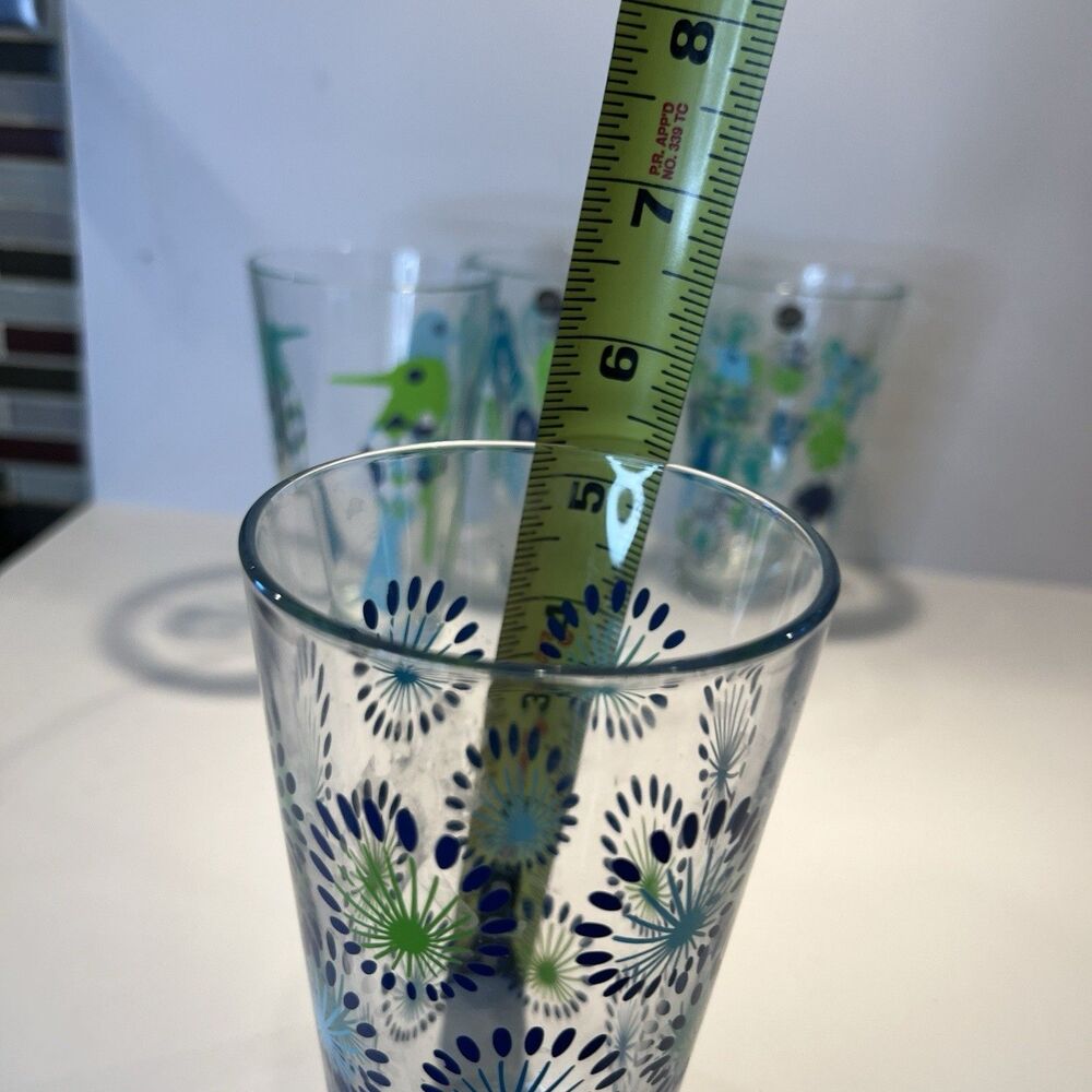 Segaform-Fantasy By Hanna Werning-Set of 4 Tall Drinking Glasses Birds Leaves - Picture 4 of 6